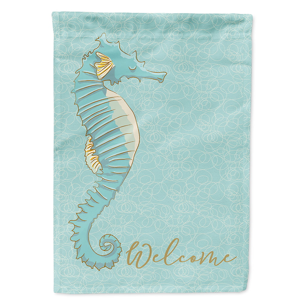 Seahorse Welcome Flag Canvas House Size