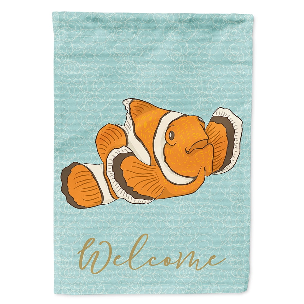 Clown Fish Welcome Flag Canvas House Size
