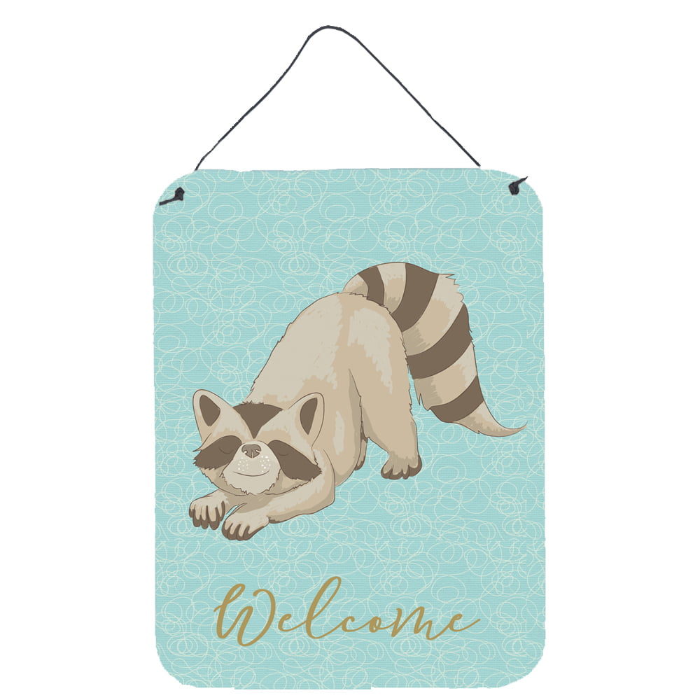Picture of Carolines Treasures BB8569DS1216 Raccoon Welcome Wall or Door Hanging Prints