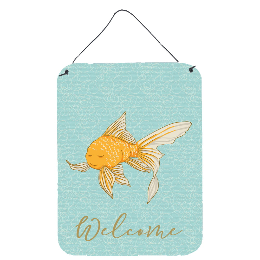 Gold Fish Welcome Wall or Door Hanging Prints 8 x 12 in.