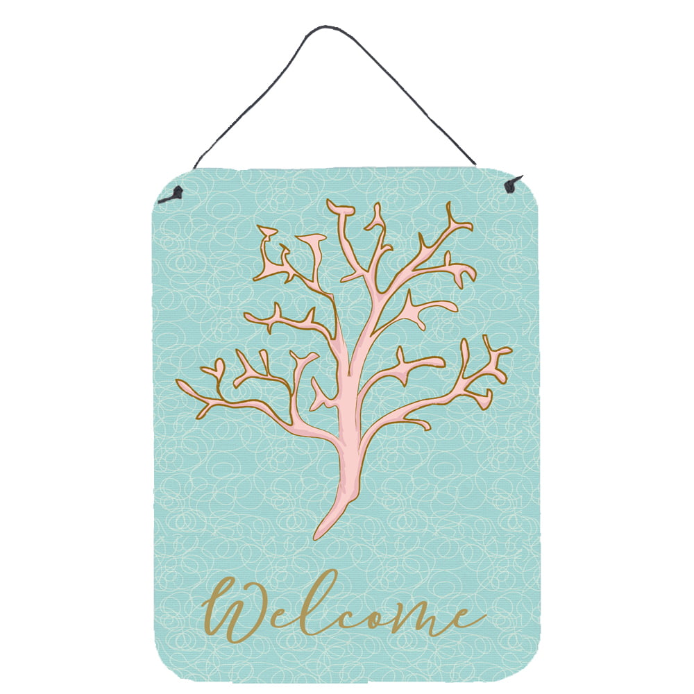 Coral Welcome Wall or Door Hanging Prints - 8 x 12 in.