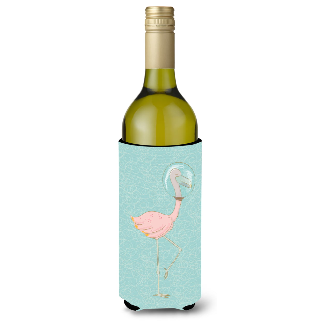 Picture of Carolines Treasures BB8565LITERK Flamingo Underwater Wine Bottle Beverge Insulator Hugger