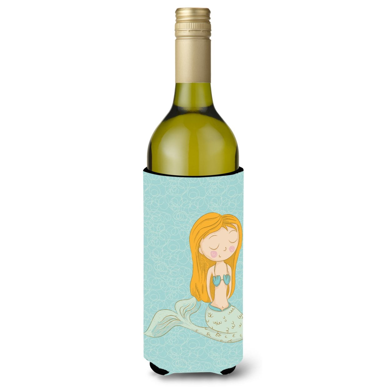Picture of Carolines Treasures BB8568LITERK Mermaid Wine Bottle Beverge Insulator Hugger
