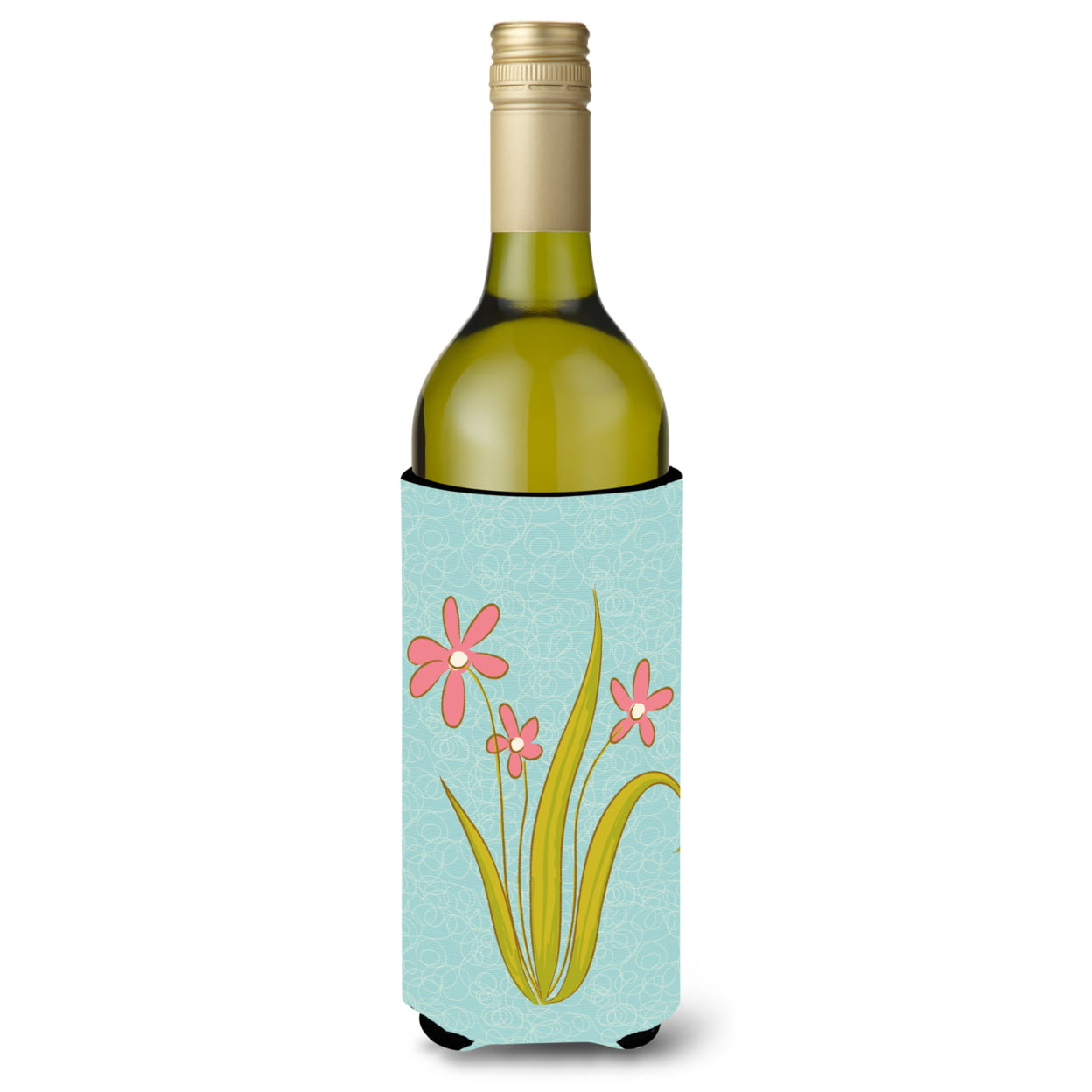 Picture of Carolines Treasures BB8574LITERK Flowers Wine Bottle Beverge Insulator Hugger
