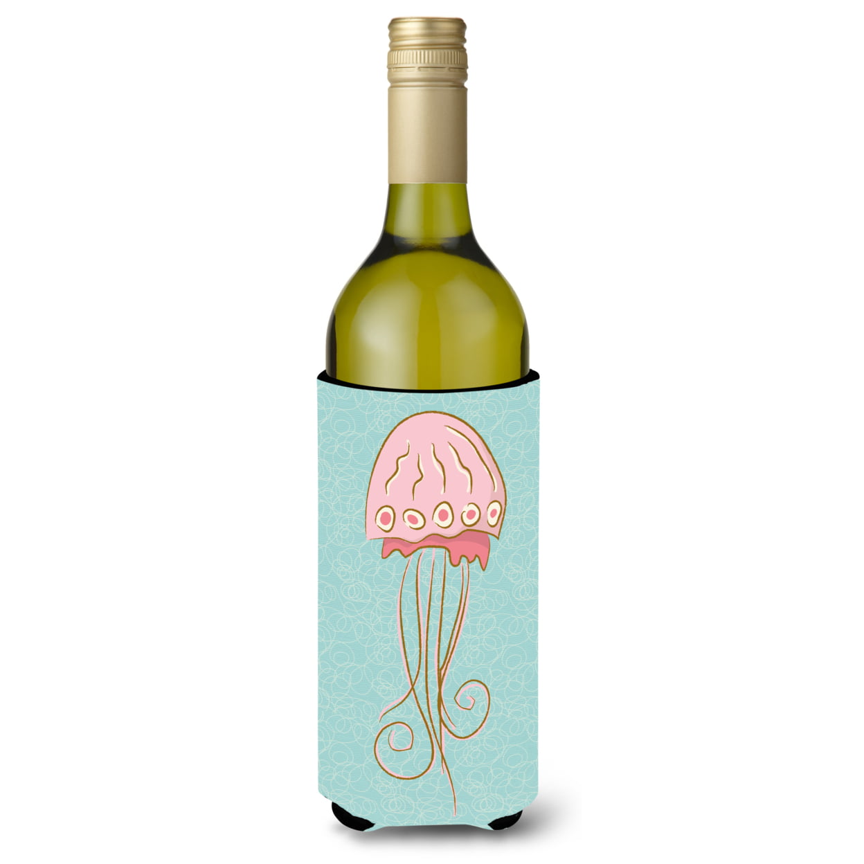 Picture of Carolines Treasures BB8576LITERK Jelly Fish Wine Bottle Beverge Insulator Hugger