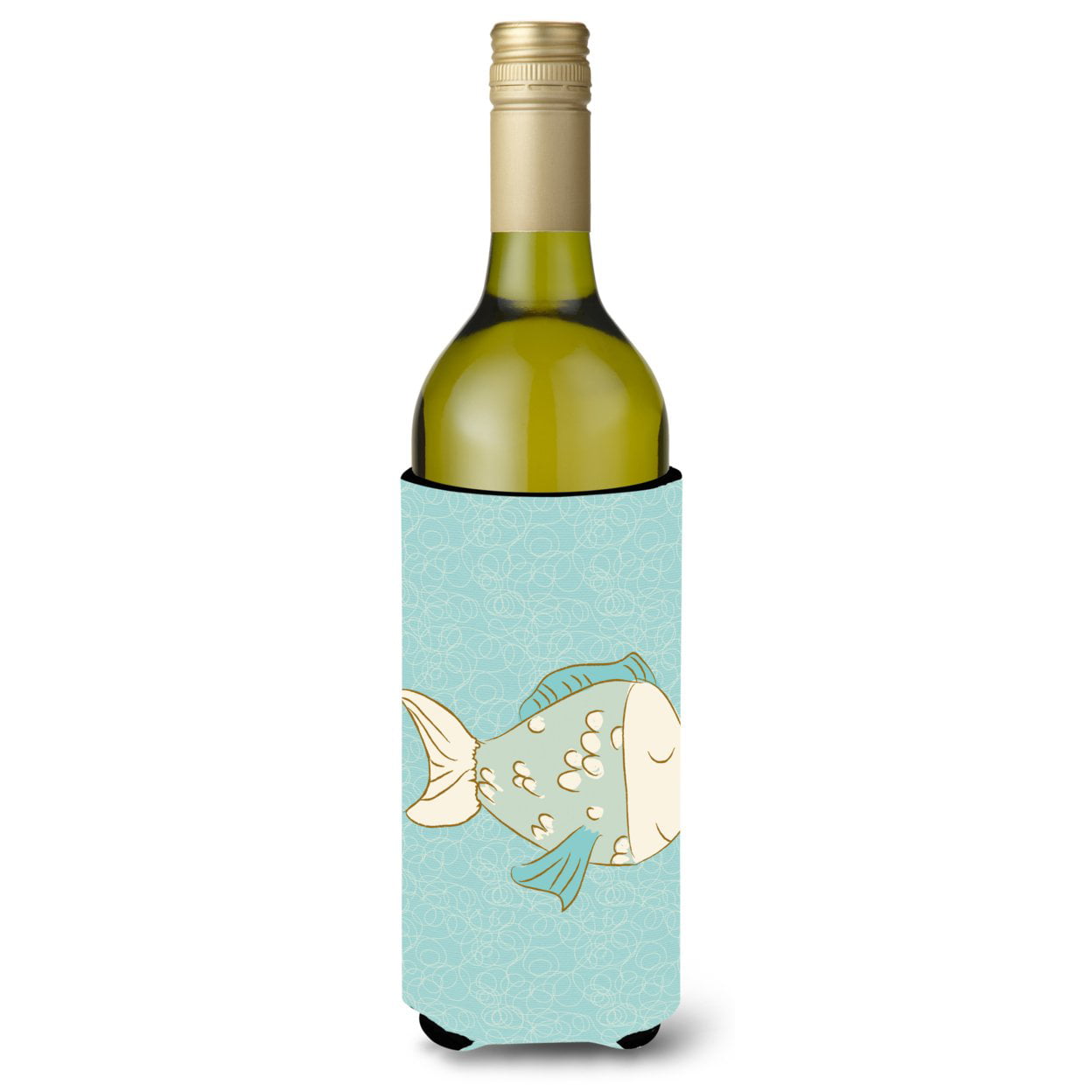 Picture of Carolines Treasures BB8578LITERK Blue Fish Wine Bottle Beverge Insulator Hugger