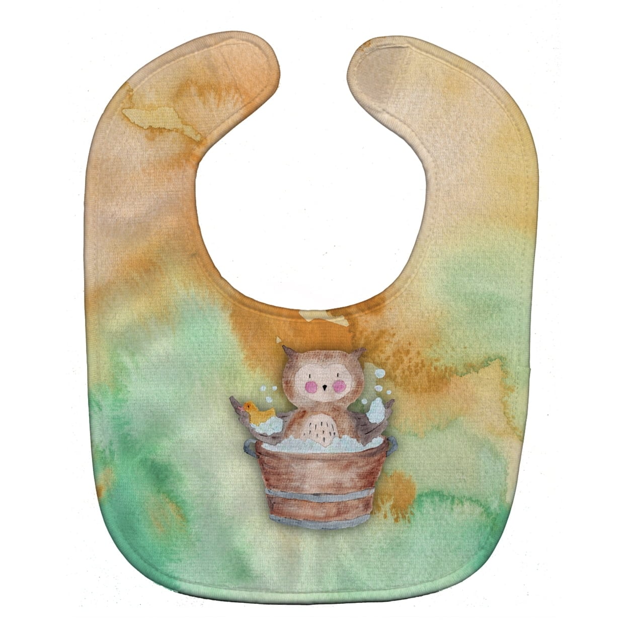Owl Bathing Watercolor Baby Bib