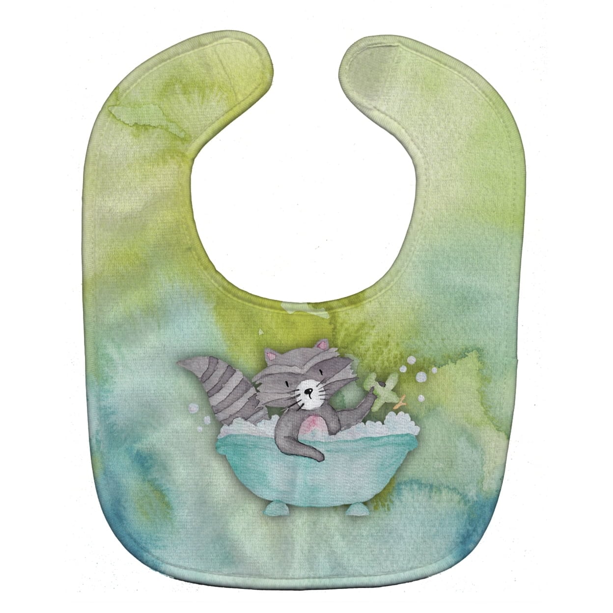 Raccoon Bathing Watercolor Baby Bib