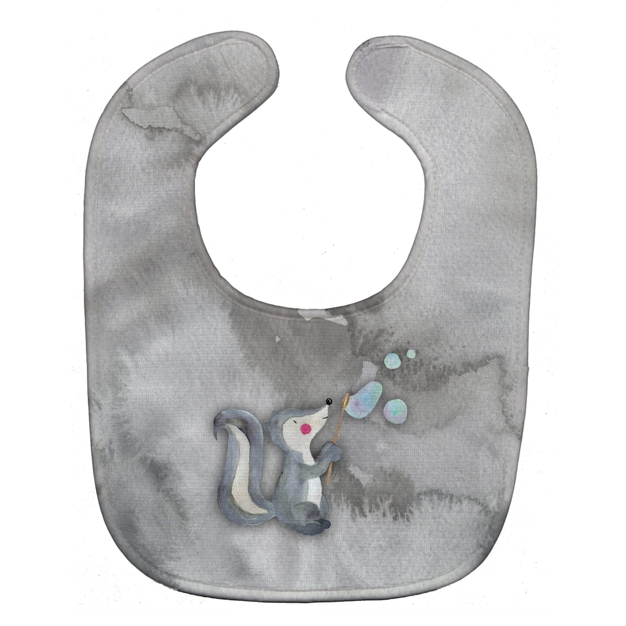 Skunk and Bubbles Watercolor Baby Bib