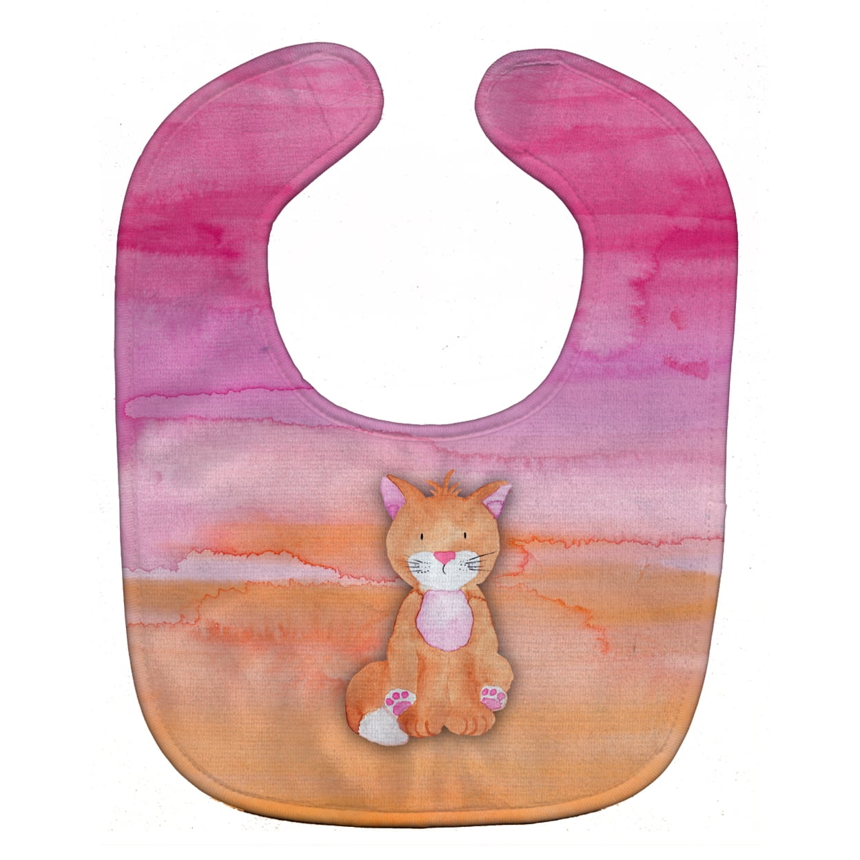 Orange Cat Watercolor Baby Bib