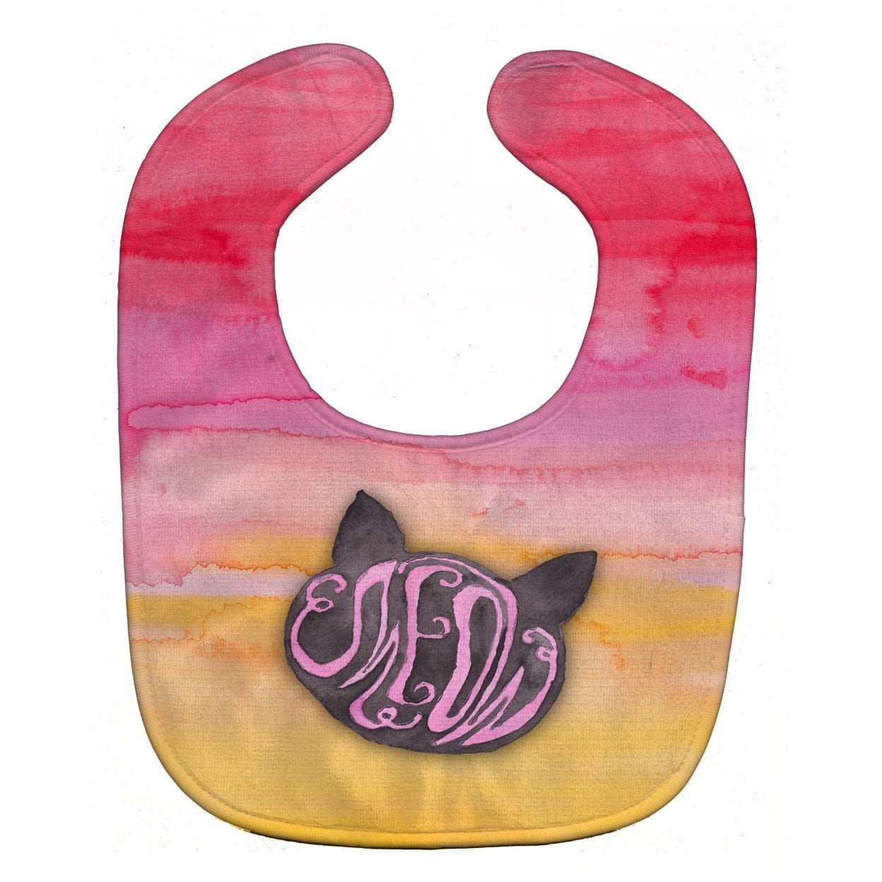 Cat Face Meow Watercolor Baby Bib