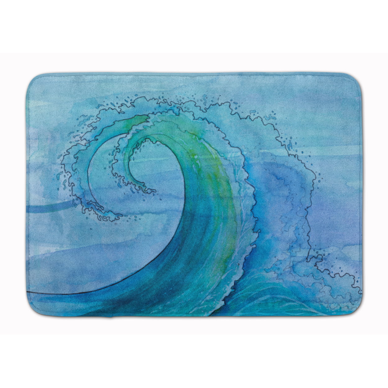 BB8531RUG Abstract Wave Machine Washable Memory Foam Mat