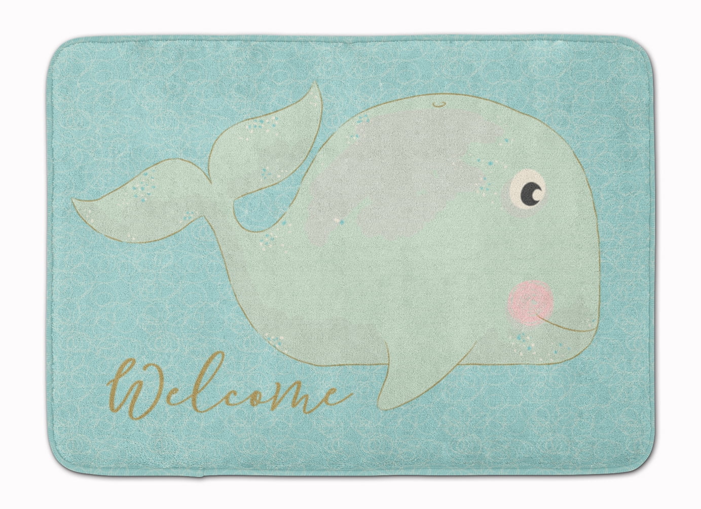 BB8533RUG Whale Welcome Machine Washable Memory Foam Mat