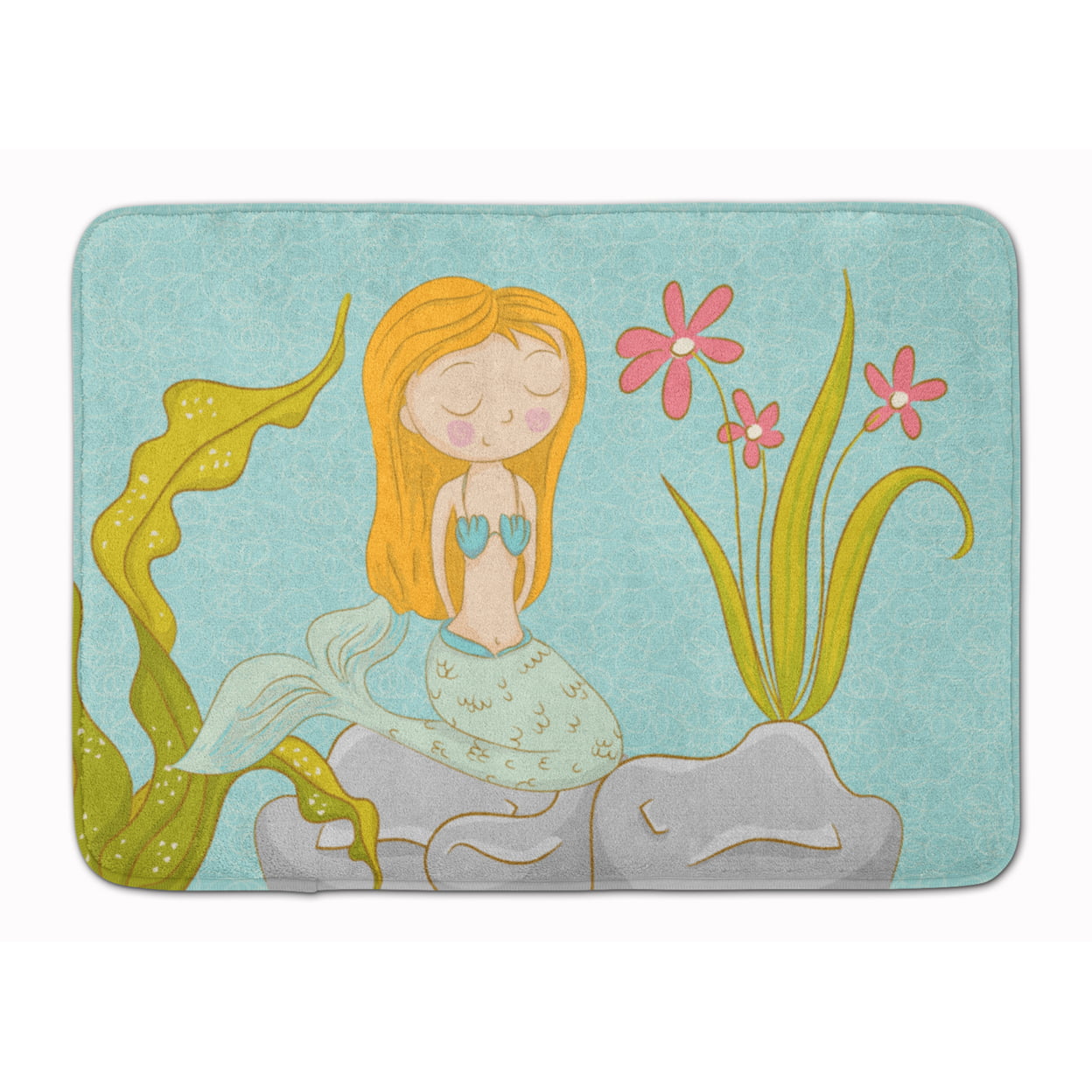 BB8539RUG Mermaid Underwater Scene Machine Washable Memory Foam Mat