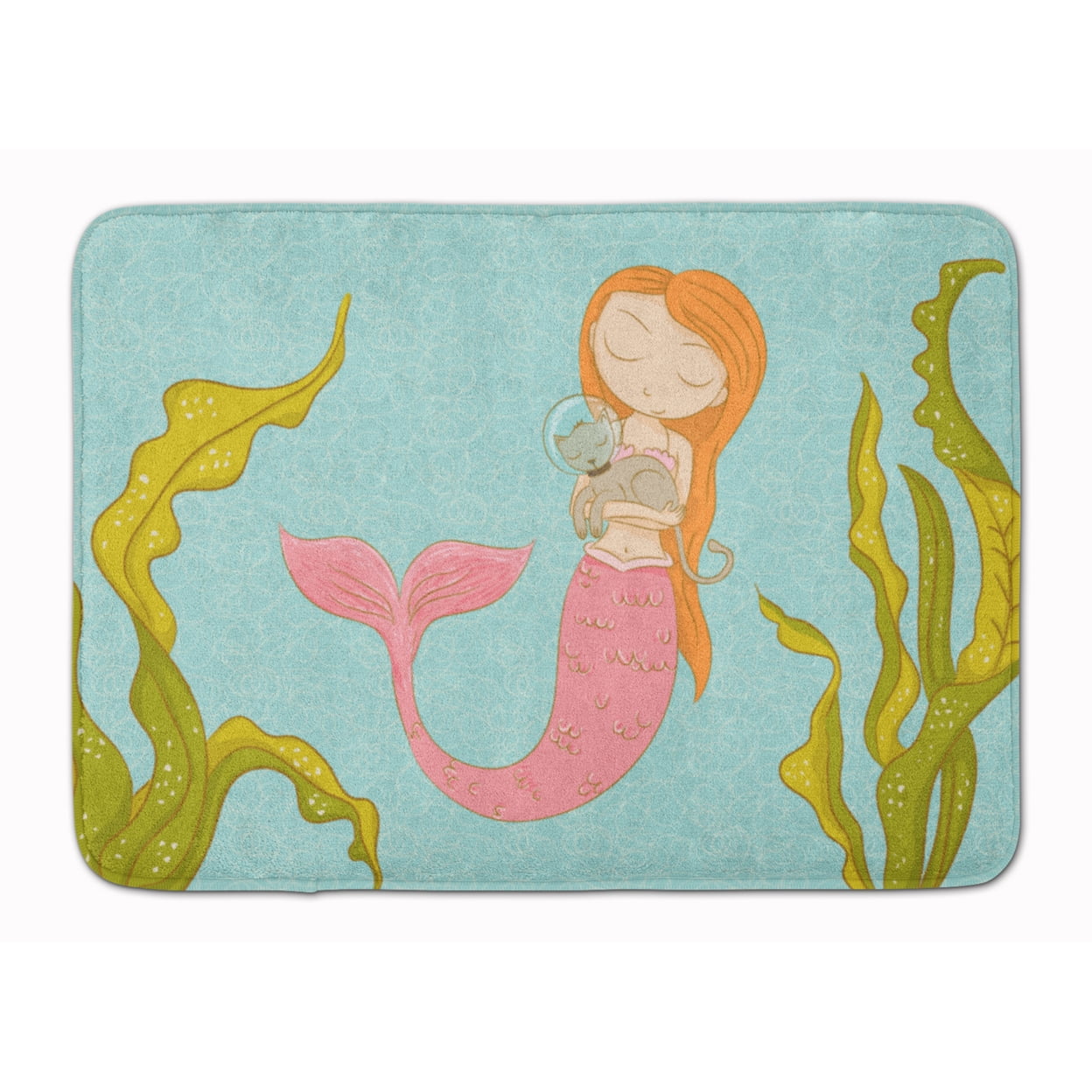 BB8540RUG Mermaid and Cat Underwater Machine Washable Memory Foam Mat