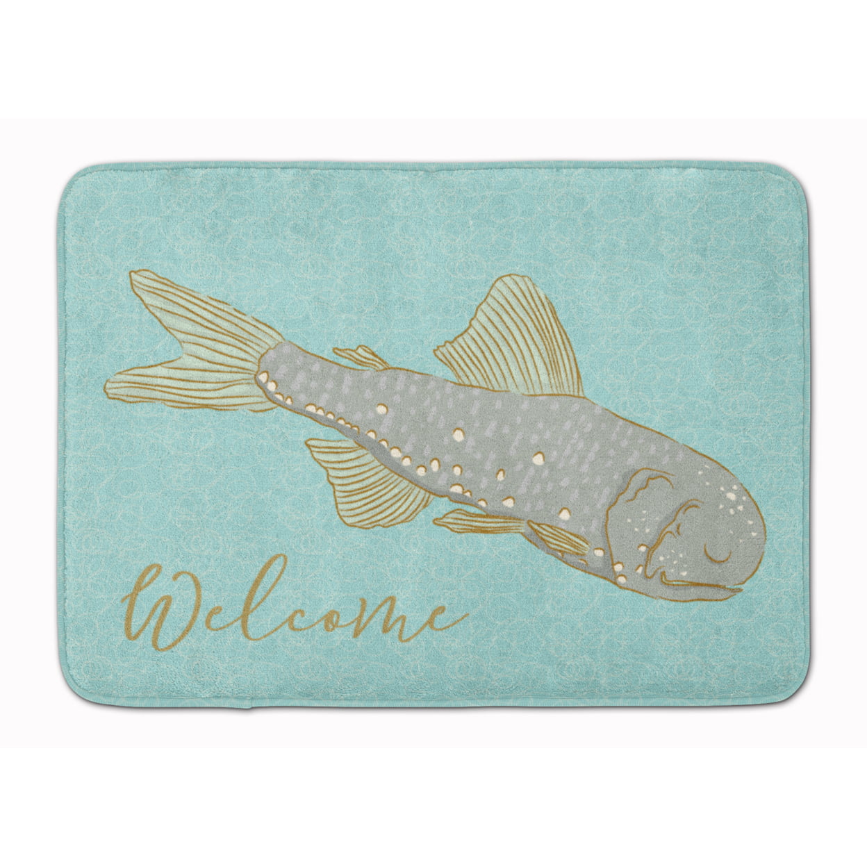 BB8550RUG Fish Welcome Machine Washable Memory Foam Mat