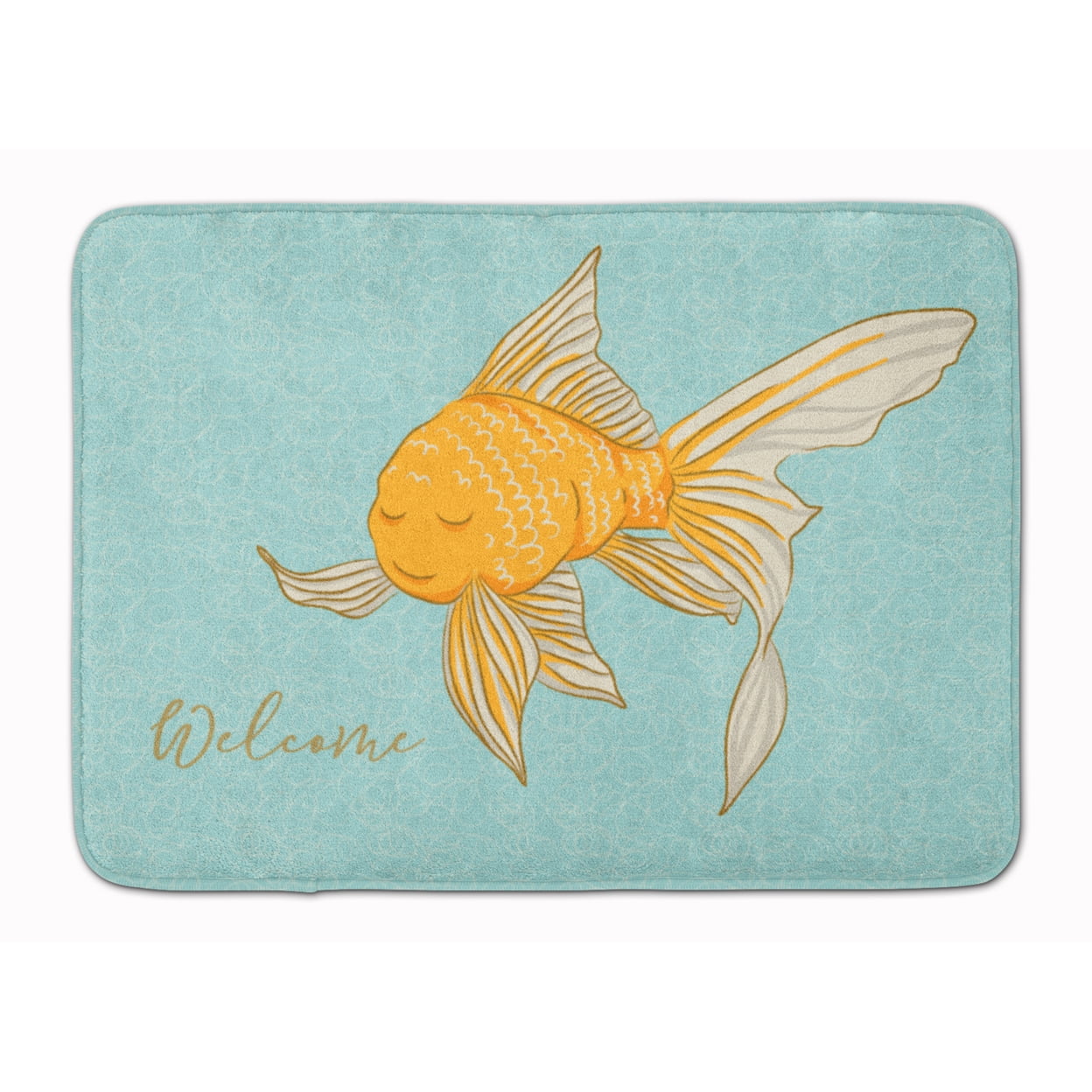 Gold Fish Welcome Machine Washable Memory Foam Mat