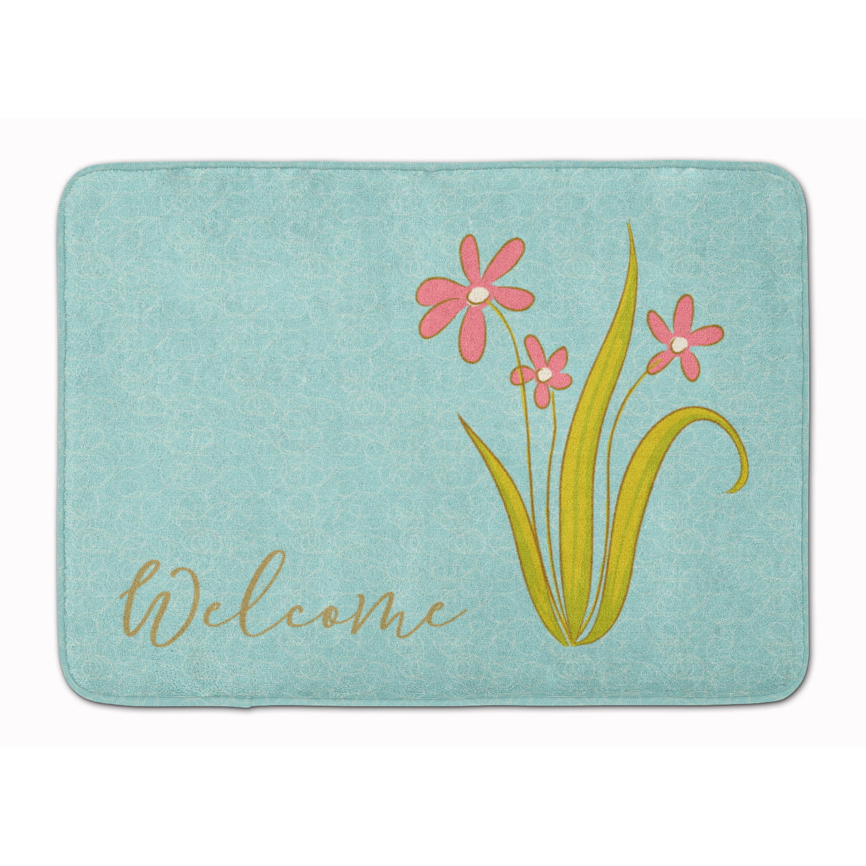 BB8552RUG Flowers Welcome Machine Washable Memory Foam Mat