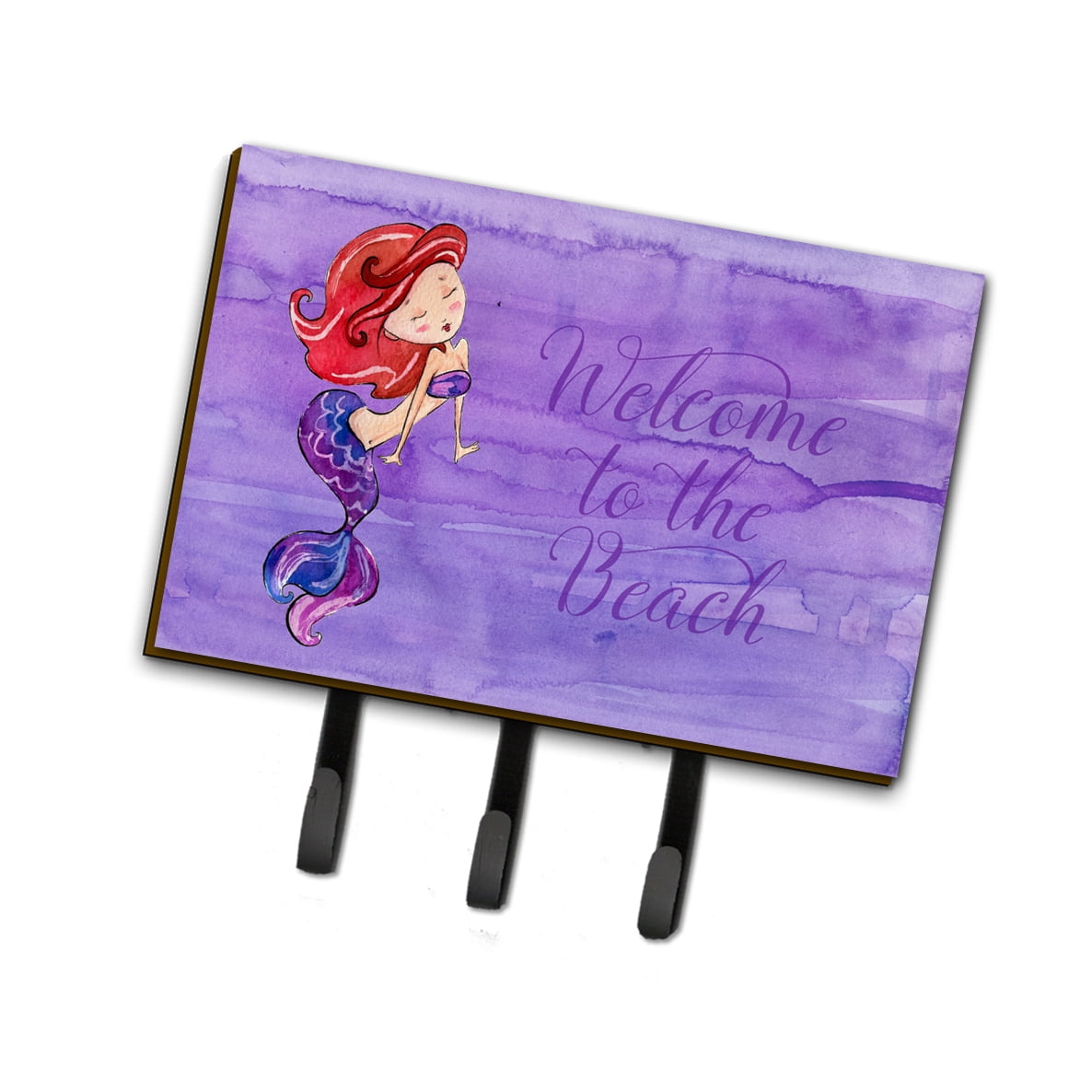 BB8514TH68 Mermaid Welcome Purple Leash or Key Holder