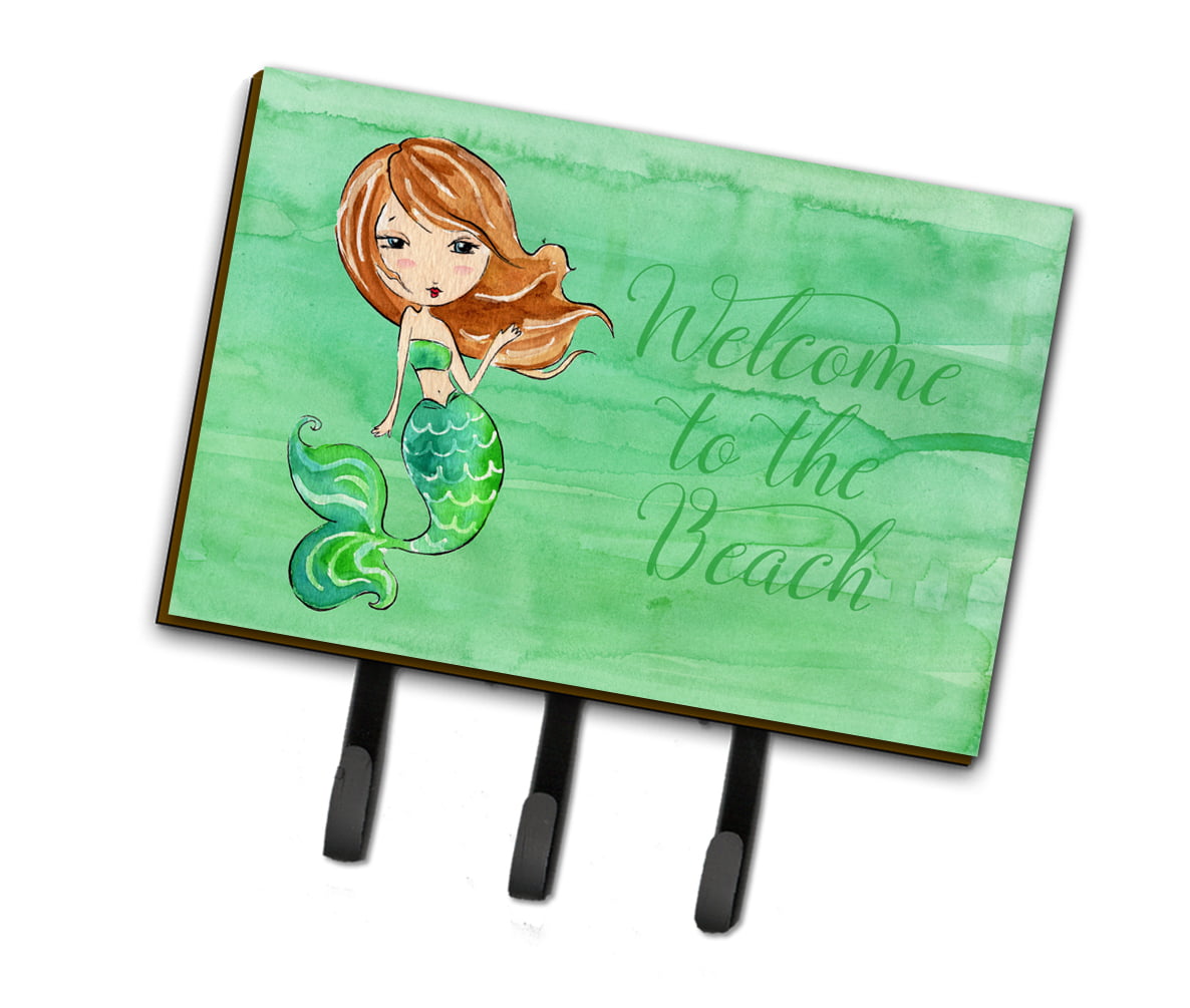 BB8515TH68 Mermaid Welcome Green Leash or Key Holder