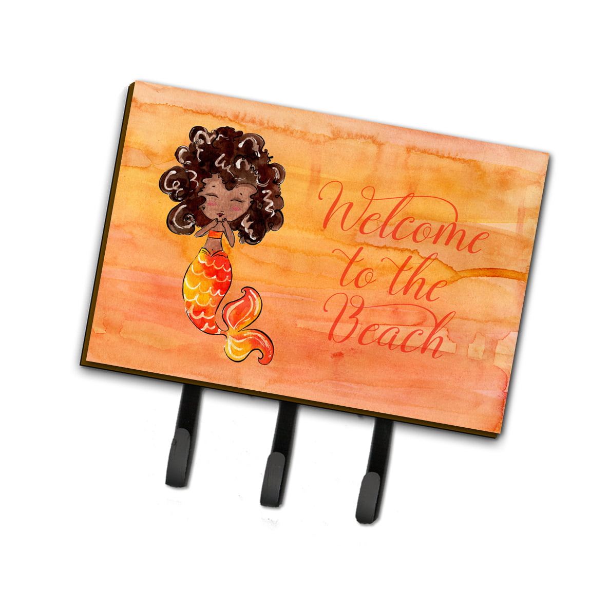 Picture of Carolines Treasures BB8517TH68 Mermaid Welcome Orange Leash or Key Holder