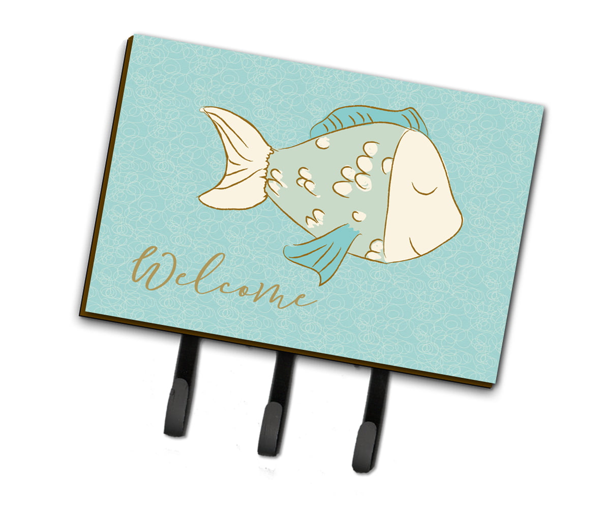BB8549TH68 Blue Fish Welcome Leash or Key Holder