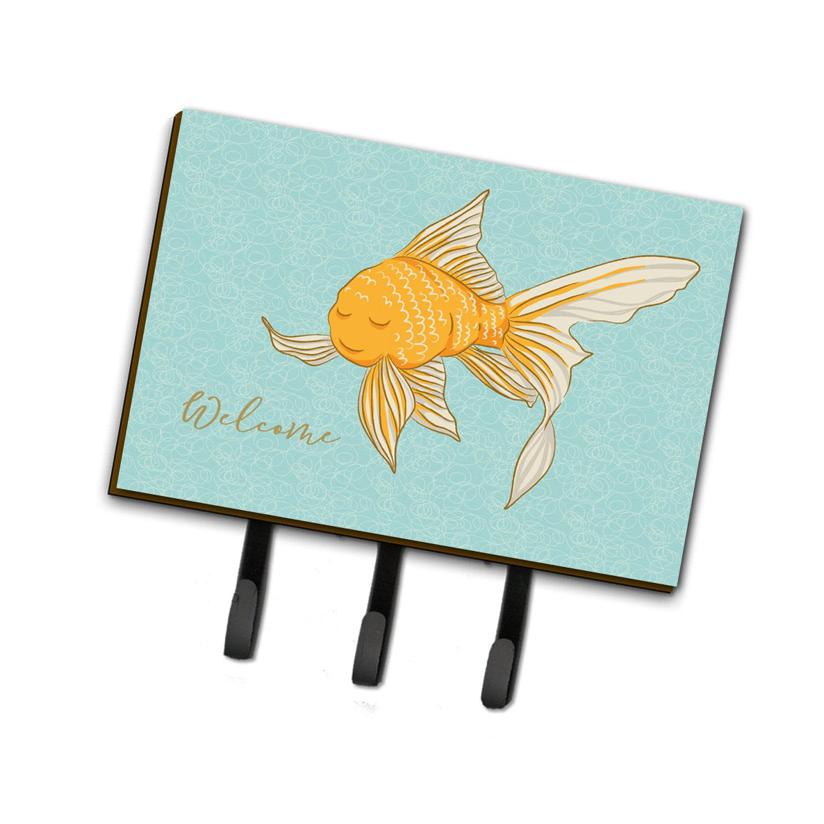 Gold Fish Welcome Leash or Key Holder - Multi