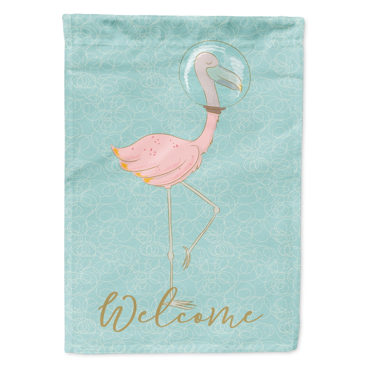 Flamingo Underwater Welcome Flag Garden Size