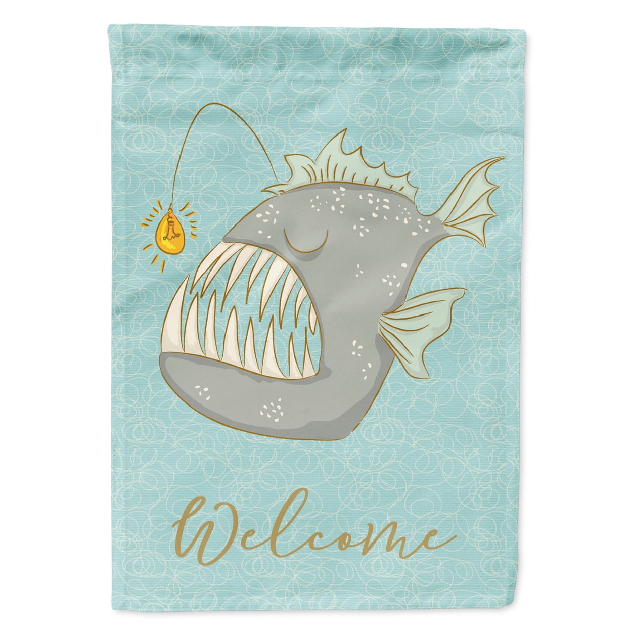 BB8567GF Frog Fish Welcome Flag Garden Size