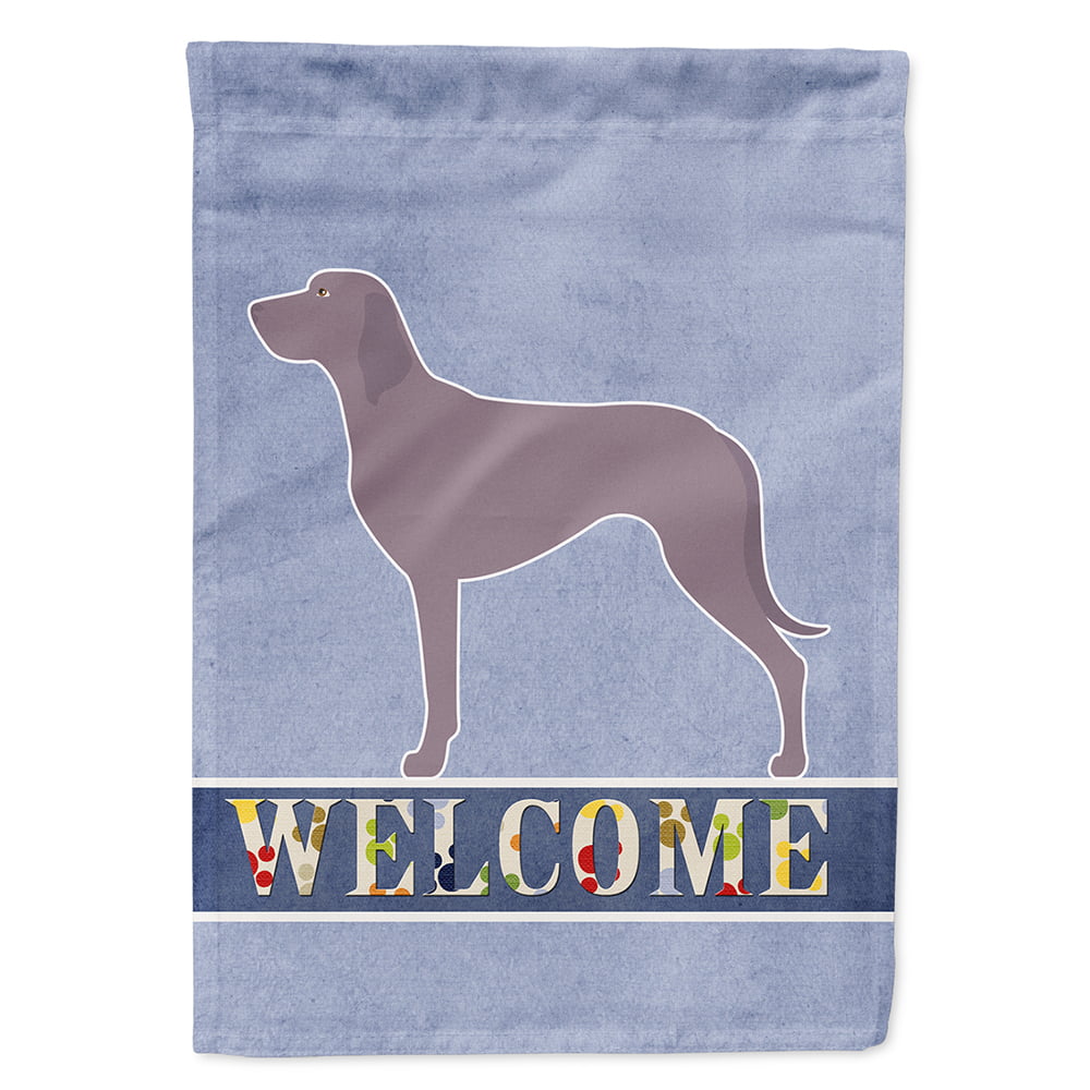 Weimaraner Welcome Flag Canvas House Size