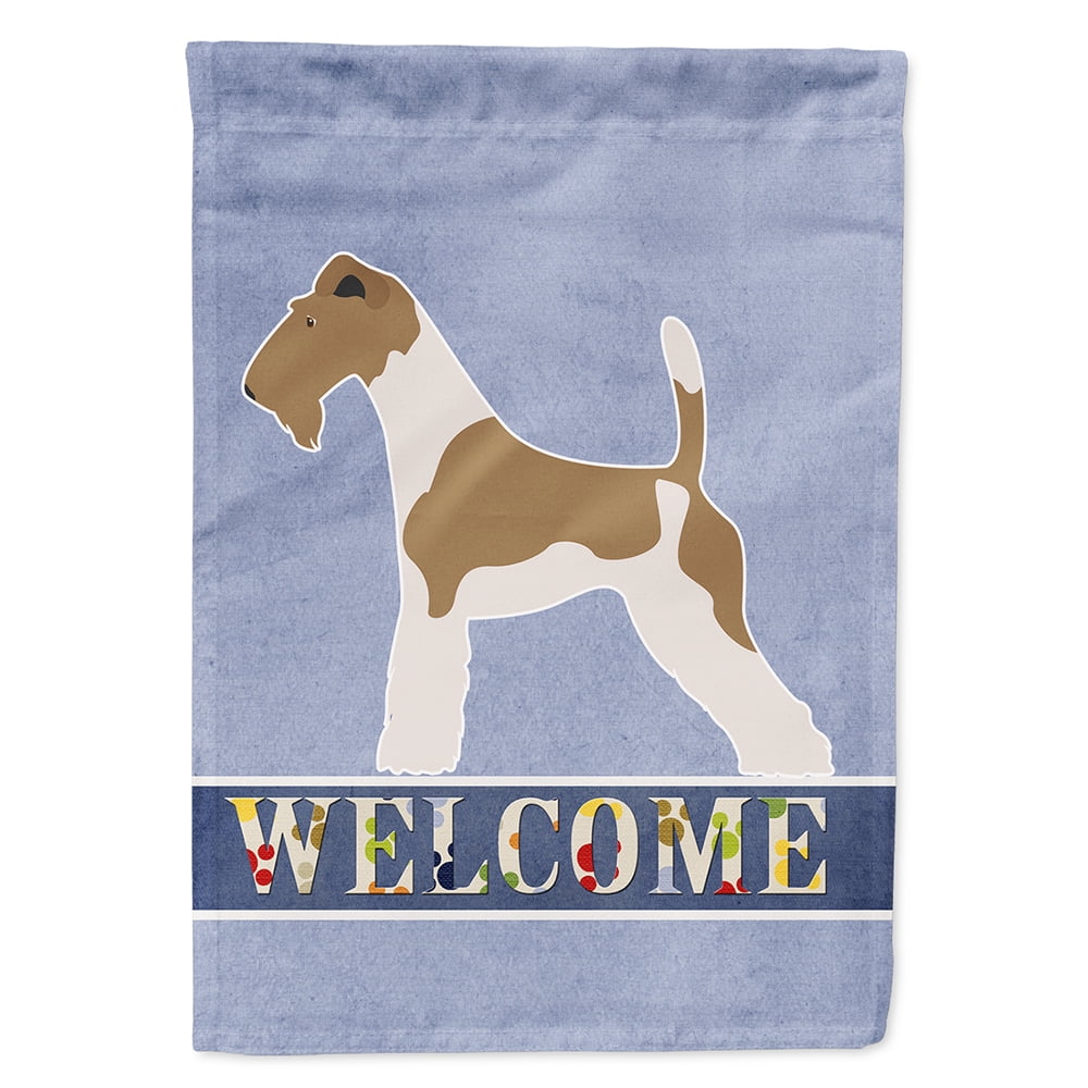 BB8284CHF Wire Fox Terrier Welcome Flag Canvas House Size