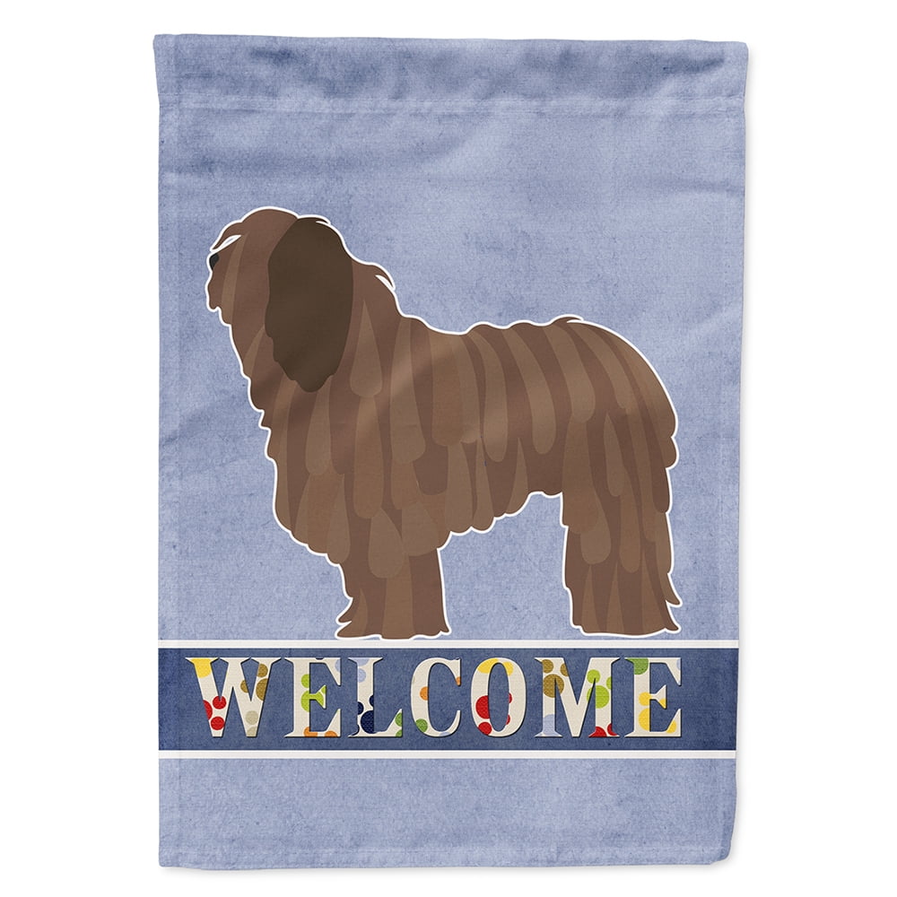 Bergamasco Shepherd Welcome Flag Canvas House Size