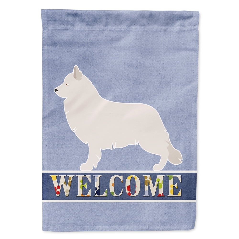 Berger Blanc Suisse Welcome Flag Canvas House Size