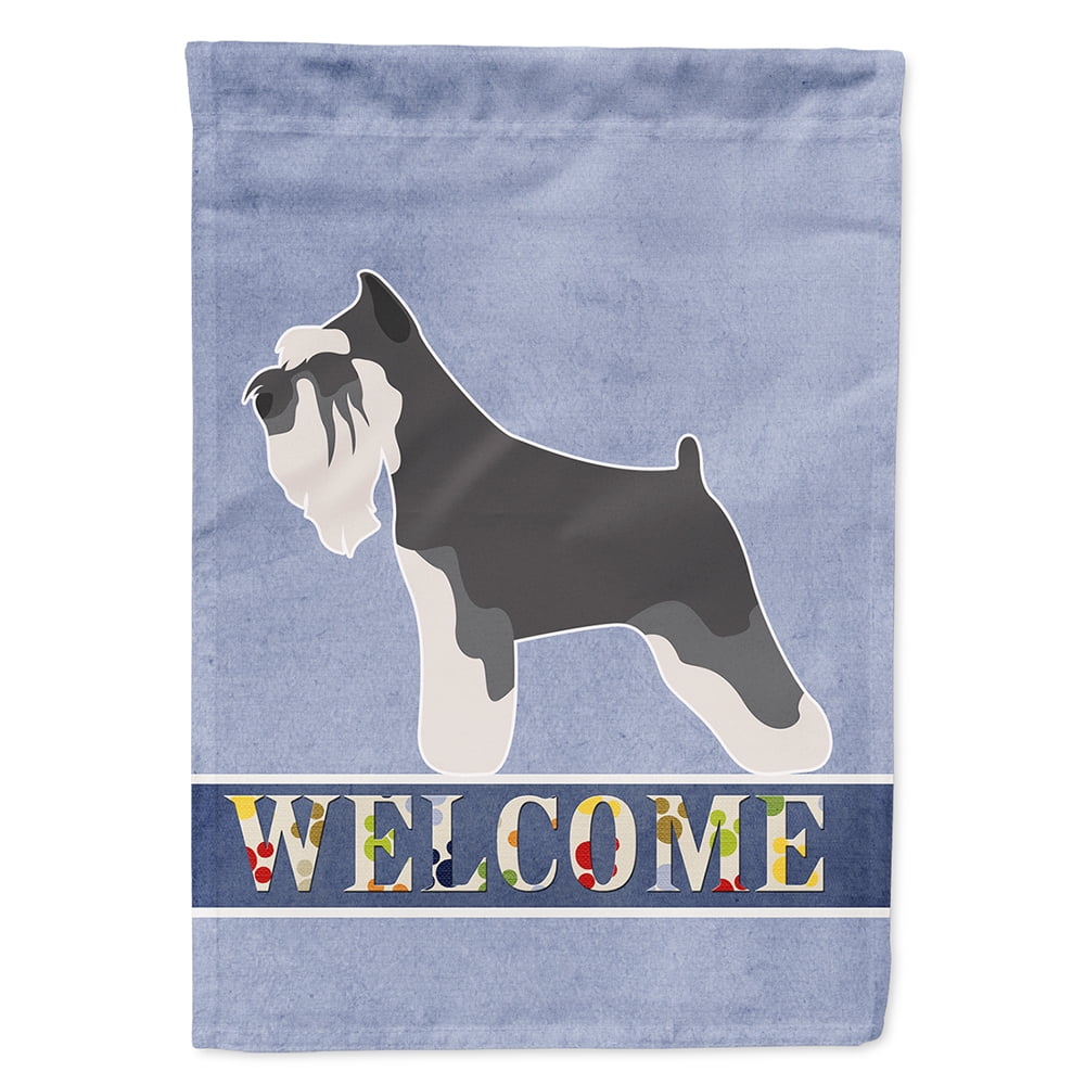 Miniature Schnauzer Welcome Flag Canvas House Size
