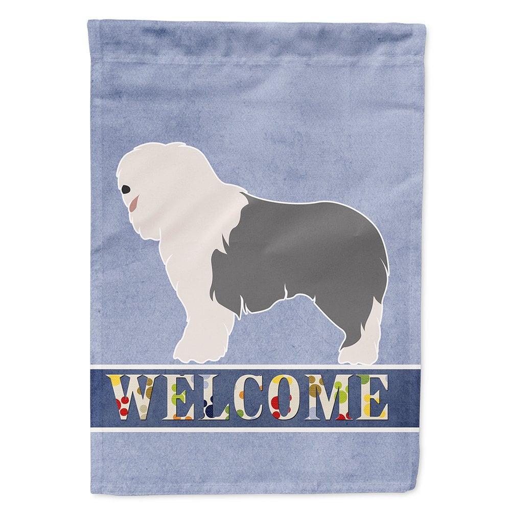 BB8304CHF Old English Sheepdog Welcome Flag Canvas House Size