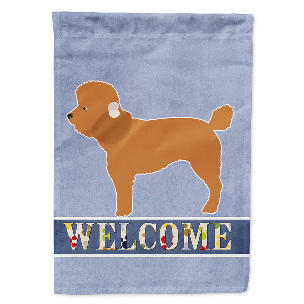 Toy Poodle Welcome Flag Canvas House Size