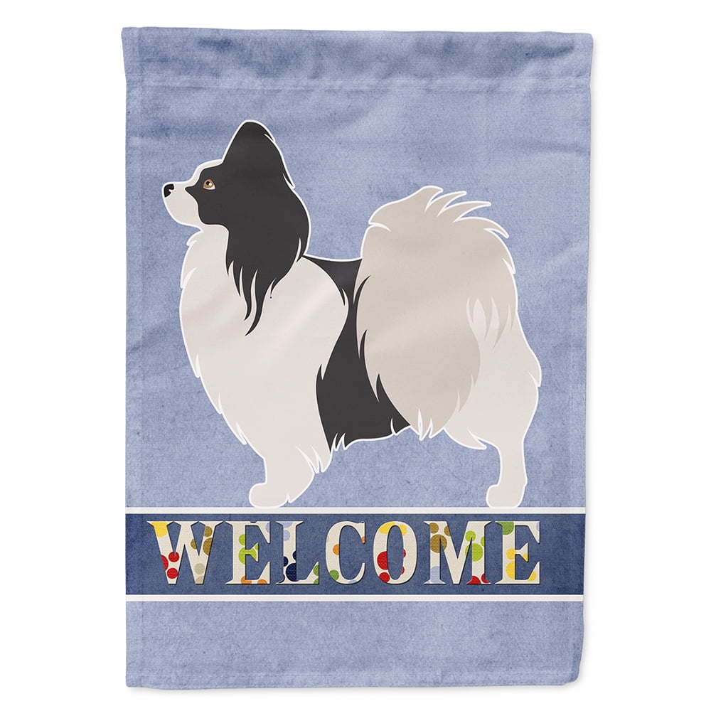 Papillon Welcome Flag Canvas House Size