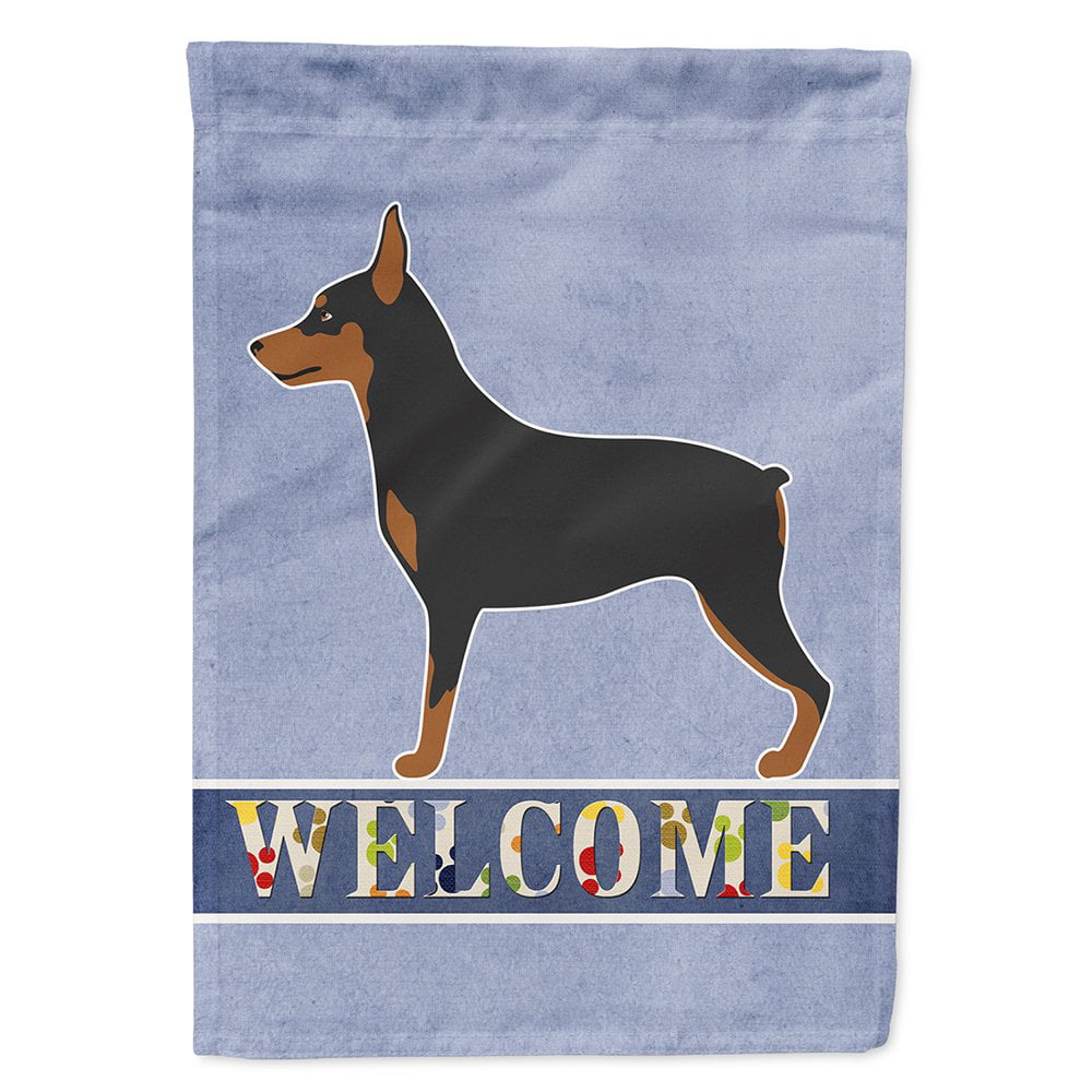Miniature Pinscher Welcome Flag Canvas House Size