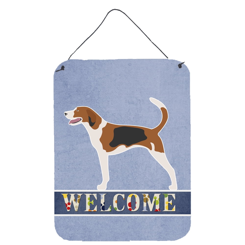 American Foxhound Welcome Wall or Door Hanging Prints - Multi - 12 x 16 in.