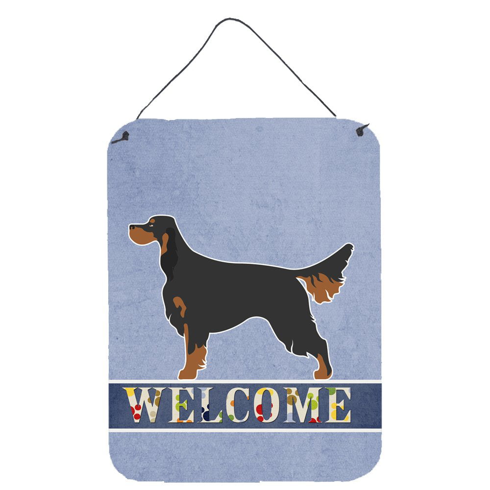 Gordon Setter Welcome Wall or Door Hanging Prints - Multi - 12 x 16 in.