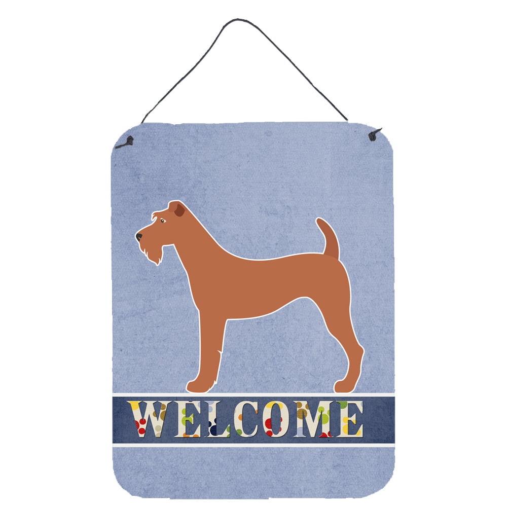 Irish Terrier Welcome Wall or Door Hanging Prints - Multi - 12 x 16 in.