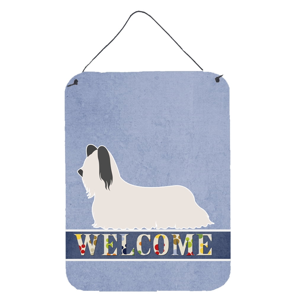 Skye Terrier Welcome Wall or Door Hanging Prints - Multi - 12 x 16 in.