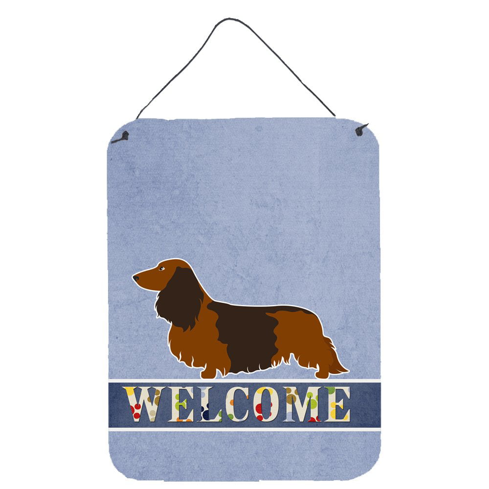 Longhaired Dachshund Welcome Wall or Door Hanging Prints