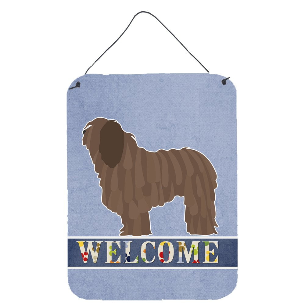 Bergamasco Shepherd Welcome Wall or Door Hanging Prints - Multi - 12 x 16 in.