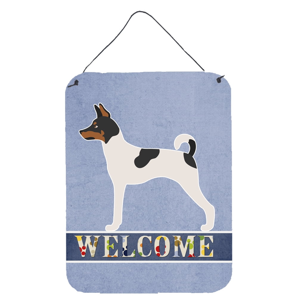 American Toy Fox Terrier Welcome Wall or Door Hanging Prints - Multi - 12 x 16 in.