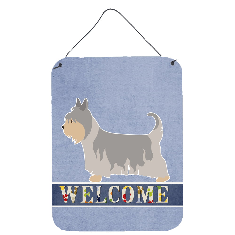Australian Silky Terrier Welcome Wall or Door Hanging Prints - Multi - 12 x 16 in.