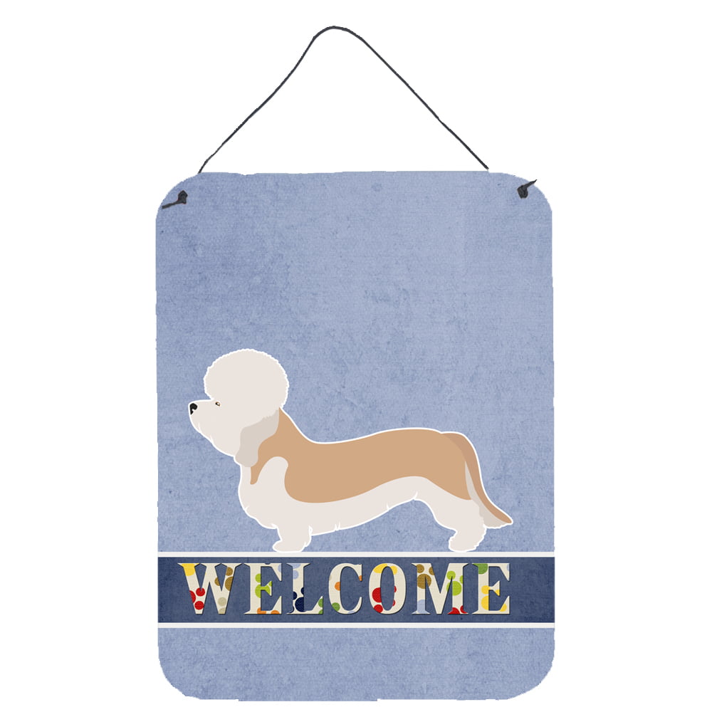 Dandie Dinmont Terrier Welcome Wall or Door Hanging Prints - Multi - 12 x 16 in.