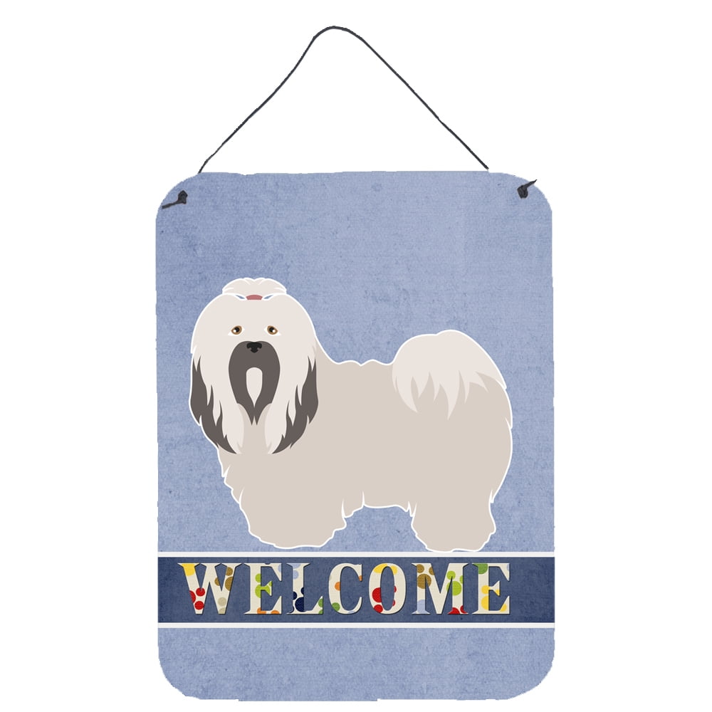 Lhasa Apso Welcome Wall or Door Hanging Prints - Multi - 12 x 16 in.