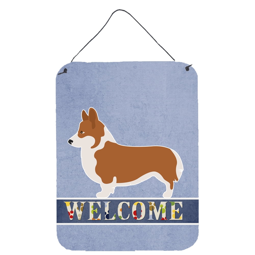 Pembroke Welsh Corgi Welcome Wall or Door Hanging Prints - Multi - 12 x 16 in.