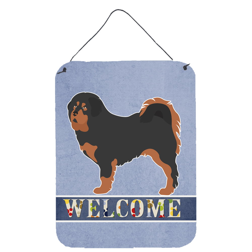 Tibetan Mastiff Welcome Wall or Door Hanging Prints - Multi - 12 x 16 in.